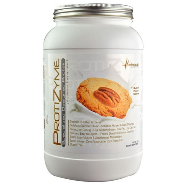 Metabolic Nutrition Protizyme Protein Powder, Butter Pecan Cookie, 2 Lb