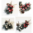 thumbnail image 5 of 6inch Artificial Pine Picks Pack of 10, Flocked Holly Christmas Red/ White Berry Picks Stems, Christmas Picks and Faux Snowy Berries with Pinecones, for DIY Xmas Decoration Floral Arrangements, 5 of 6