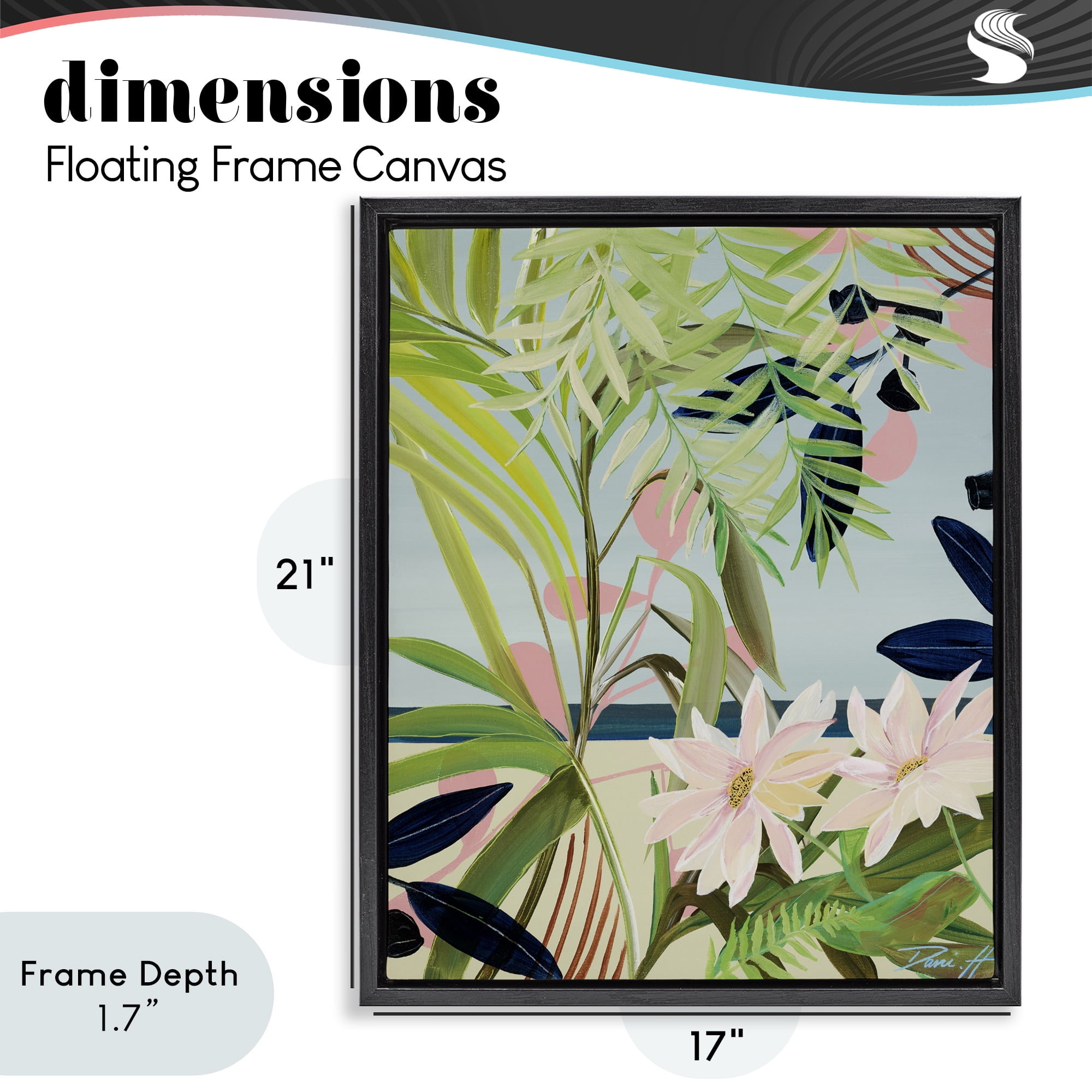 Stupell Industries Discovery of Lush Plants Black Framed Floater Canvas Wall Art, design by Dani Heyward
