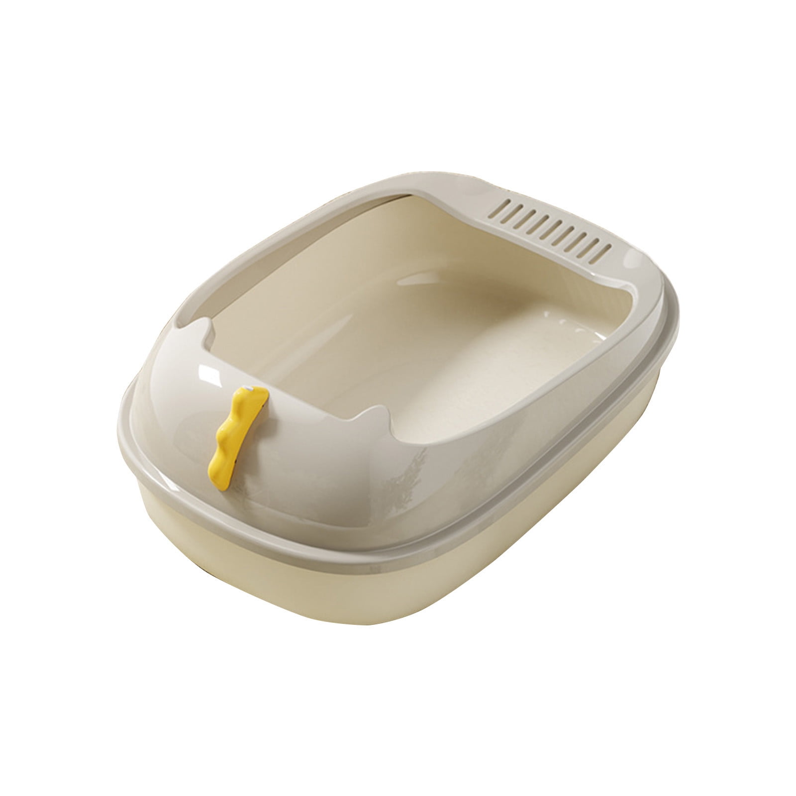 Nsxcdh Semi Enclosed Cat Litter Box,Paper,42x28x16cm,Beige Green Pink Brown,Anti Splash,Easy Clean,Non Slip