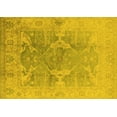 thumbnail image 1 of Ahgly Company Machine Washable Indoor Rectangle Oriental Yellow Traditional Area Rugs, 4' x 6', 1 of 4