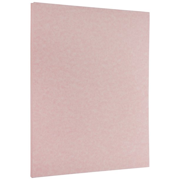 JAM Parchment Cardstock, 8.5x11, 50/Pack, 65lb Pink Ice Recycled