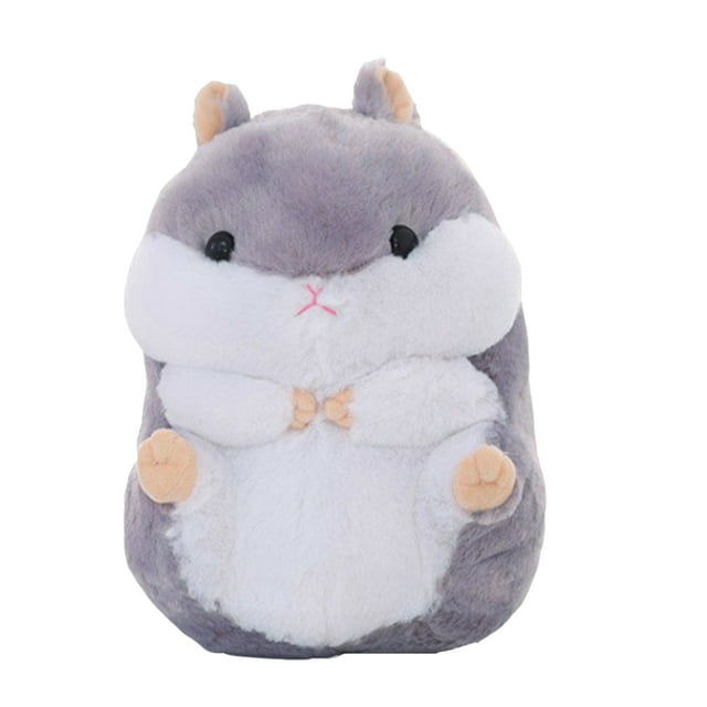 GUOOL Mignon Jouet Poupée Coussin Hamster en Peluche Gris