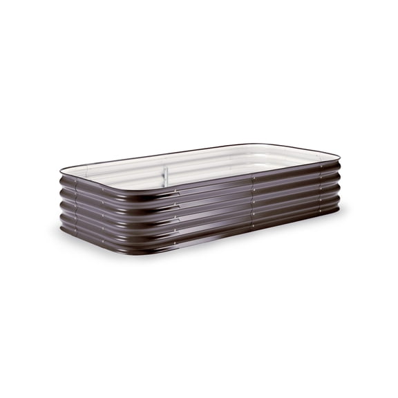 Epic Gardening 6-in-1 Medium Modular Galvanized Raised Garden Bed Kit - 15" Tall, Food-Safe, Slate Grey