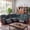 Greenish Gray+Brown, variant on Ebello Power Reclining Sectional Sofa, PU Leather Corner Sectional Couch with Storage Console, LED Lighting, USB Ports & Cup Holders, Black