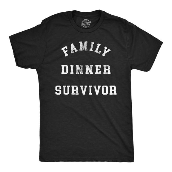 Mens Funny T Shirts Family Dinner Survivor Sarcastic Holiday Gatherings Novelty Tee for Men Graphic Tees