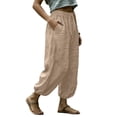 thumbnail image 5 of Heisall Womens Wide Leg Sweatpants Lightweight Comfy Elastic High Waisted Sweat Pants Casual Baggy Lounge Pants with Pockets, 5 of 5