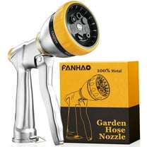 FANHAO Garden Hose Nozzle Sprayer, Heavy Duty Metal Watering Hose Nozzle with 7 Spray Patterns