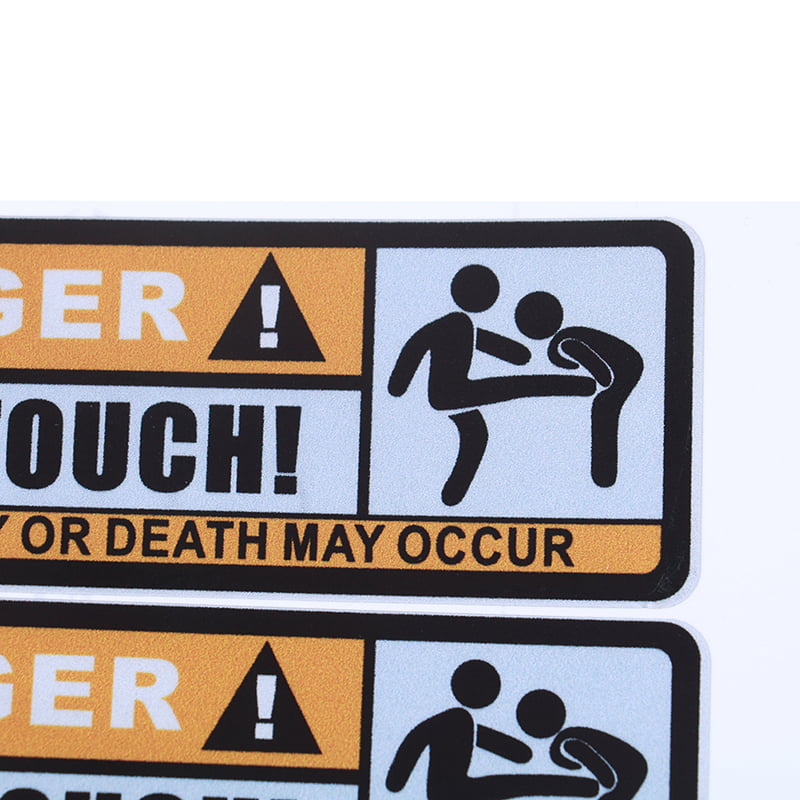 2X Do Not Touch Car Sticker Warning Sign Waterproof PVC Personalized Car Sticker