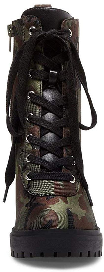 STEVE MADDEN Womens Green Camouflage Heel Pull-Tab Goring Padded Latch  Almond Toe Zip-Up Combat Boots 6 M - Walmart.com
