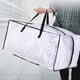 thumbnail image 4 of Bolsas de mudanza transparentes extra grandes con correas de mochila, polipropileno tejido, asas/cremalleras reforzadas, para mudanzas, almacenamiento, viajes, transparentes y plegables, 4 of 6