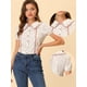 thumbnail image 2 of Blusa con cuello Peter Pan floral Allegra K para Mujer Blanco M, 2 of 4