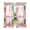 thumbnail image 6 of Yayeee Window Curtains Light Filtering 63"x42" Grommet Panel Pair Home Living Room Decor, Pink Christmas Cups, 6 of 7