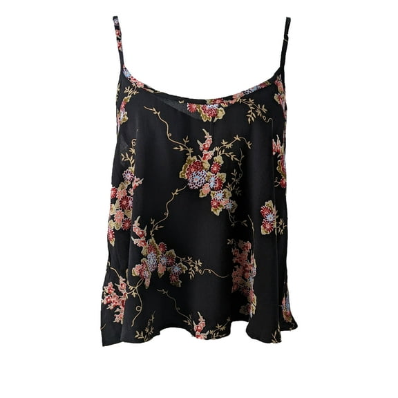 INSIGHT Women's Black Floral Print Tank Top Size 10