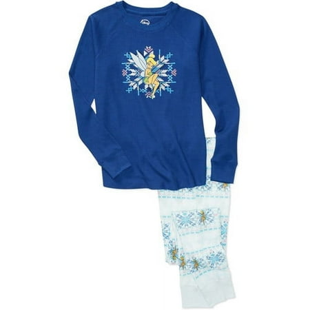 Disney - Women's Tinker Bell Christmas Thermal Tee and Pants Sleep Set