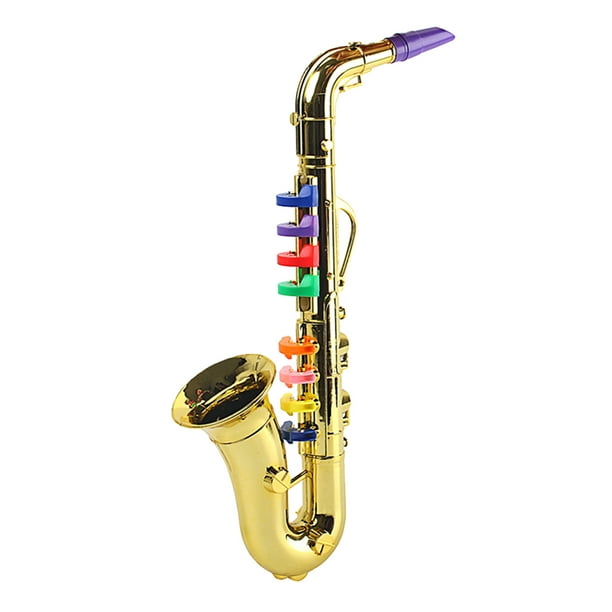Instrument à vent Saxophone musical doré pour enfants apprenant des jouets  d'anniversaire 