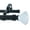 Black, variant on MERIVILLE 1-Inch Diameter Double Window Treatment Curtain Rod, Lia Crystal Finial, 48-inch to 84-inch Adjustable, Weathered White Finish