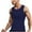 Navy, variant on Yievot Compression Shirts for Men Slim Fit Undershirts Sleeveless Workout Tank Tops Stretch Mesh Shapewear