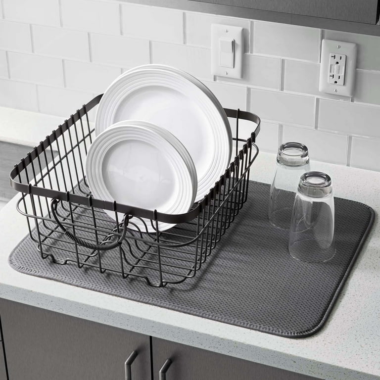 Norpro 18.5 x 8 Silicone Dish Drying Drain Mat - Grey – Handy Housewares