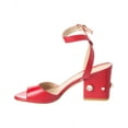 thumbnail image 2 of Stuart Weitzman Allshine 75 Leather Block Sandal, 6, Red, 2 of 5