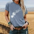 thumbnail image 2 of T-Shirt à Manches Courtes à Col Rond Imprimé pour Femmes, 2 of 5