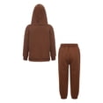 thumbnail image 4 of Zaldita Kids 2 Piece Sport Tracksuit Boys Girls Long Sleeve Drawstring Hoodie Sweatshirt with Jogger Coffee 100, 4 of 6