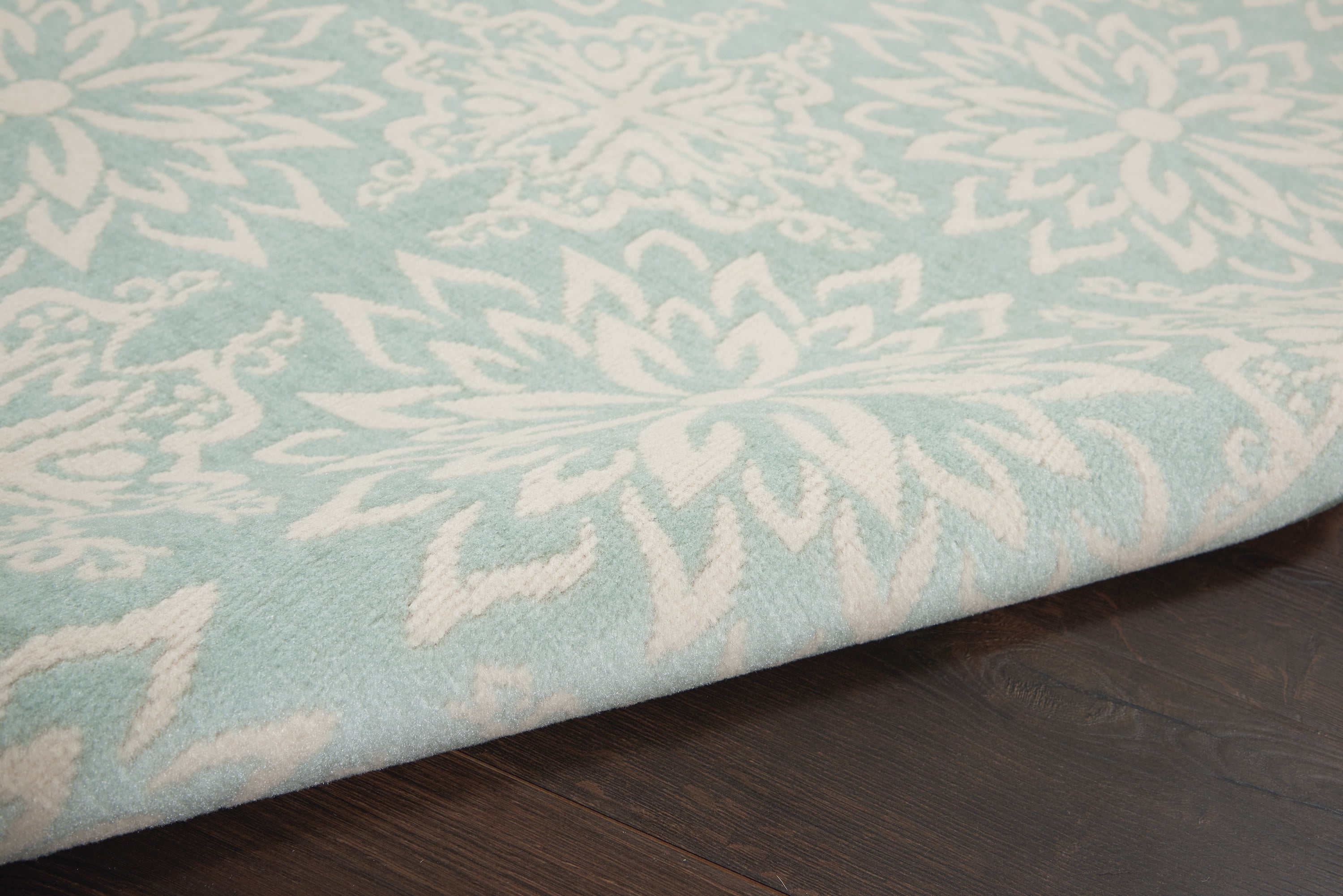 Nourison Bliss Modern Floral Ivory/Green 4' x 6' Area Rug, (4' x 6')