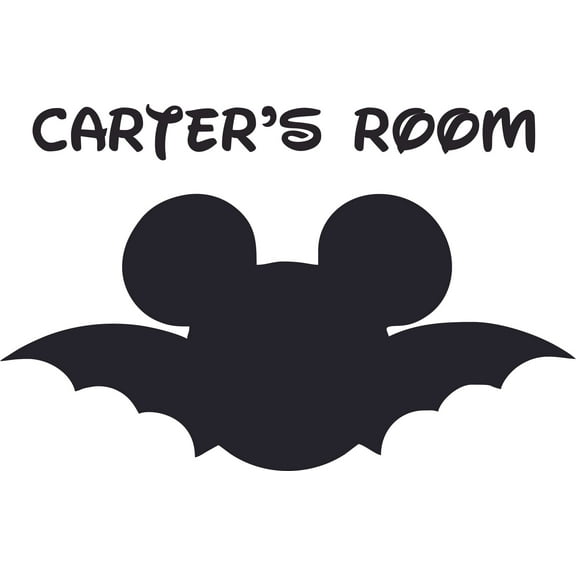 Bat Design Customized Wall Art Vinyl Decal - Custom Vinyl Wall Art - Personalized Name - Baby Girls Boys Kids Bedroom Decal Room Wall Art Stickers Decoration Size (20x18 inch)