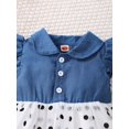 thumbnail image 5 of OLLUISNEO 4-5T Toddler Baby Girls Summer Dress Flying Sleeve Stitched Polka Dot Mesh Dress, 5 of 8