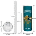 thumbnail image 2 of 20oz Football Jacksonville Stainless Steel Tumbler with Lid and Straw for Football Fans Gifts Football Skinny Travel Mug Tumbler Cup for Men Women Keeps Drinks Cold & Hot, 2 of 6
