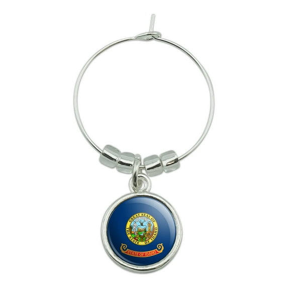 Idaho State Flag Wine Glass Charm Drink Marker