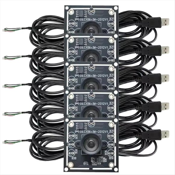 Módulo de Cámara de 100 Grados, 5 Unidades, 1 MP, OV9732, 1280 X 720, USB, Sin Controlador, Enfoque Manual, con Cable de 2 Metros para XP/7/8/10.
