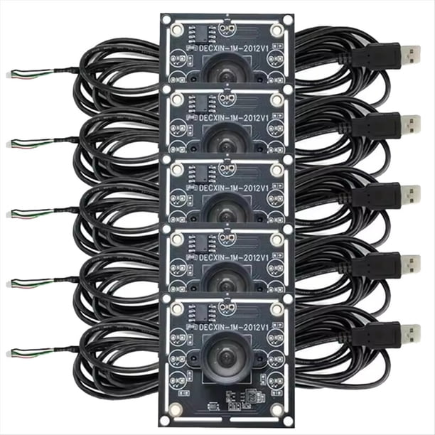 Módulo de Cámara de 100 Grados, 5 Unidades, 1 MP, OV9732, 1280 X 720, USB, Sin Controlador, Enfoque Manual, con Cable de 2 Metros para XP/7/8/10.