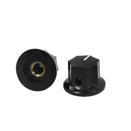 Stereo Knobs - Unique Bargains 2Pcs 6mm Shaft Stereo Taper Potentiometer Control Volume Knob Cap B-1