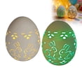 thumbnail image 5 of YWIYIUD 1PC Easter Decorations Egg LED Lights Ceramic Lighted Easter Egg with Flower Hollowed Farmhouse Rustic Easter Eggs Light Up Statue for Easter Home Table Centerpiece Decor Gifts ﻿5inch, 5 of 8