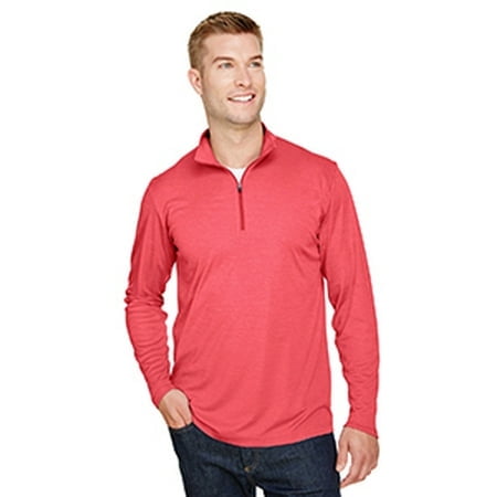 Men's Zone Sonic Heather Performance Quarter-Zip - SP RED HEATHER - S