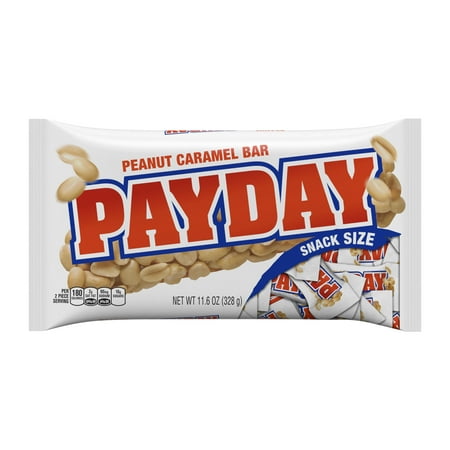 Payday, Peanut Caramel Candy Bars Snack Size, 11.6 Oz