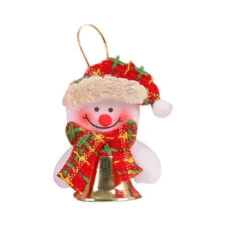 

AerDream Christmas Pendant Increase Festive Atmosphere Cloth Santa Claus Holding Bells Doll for Home