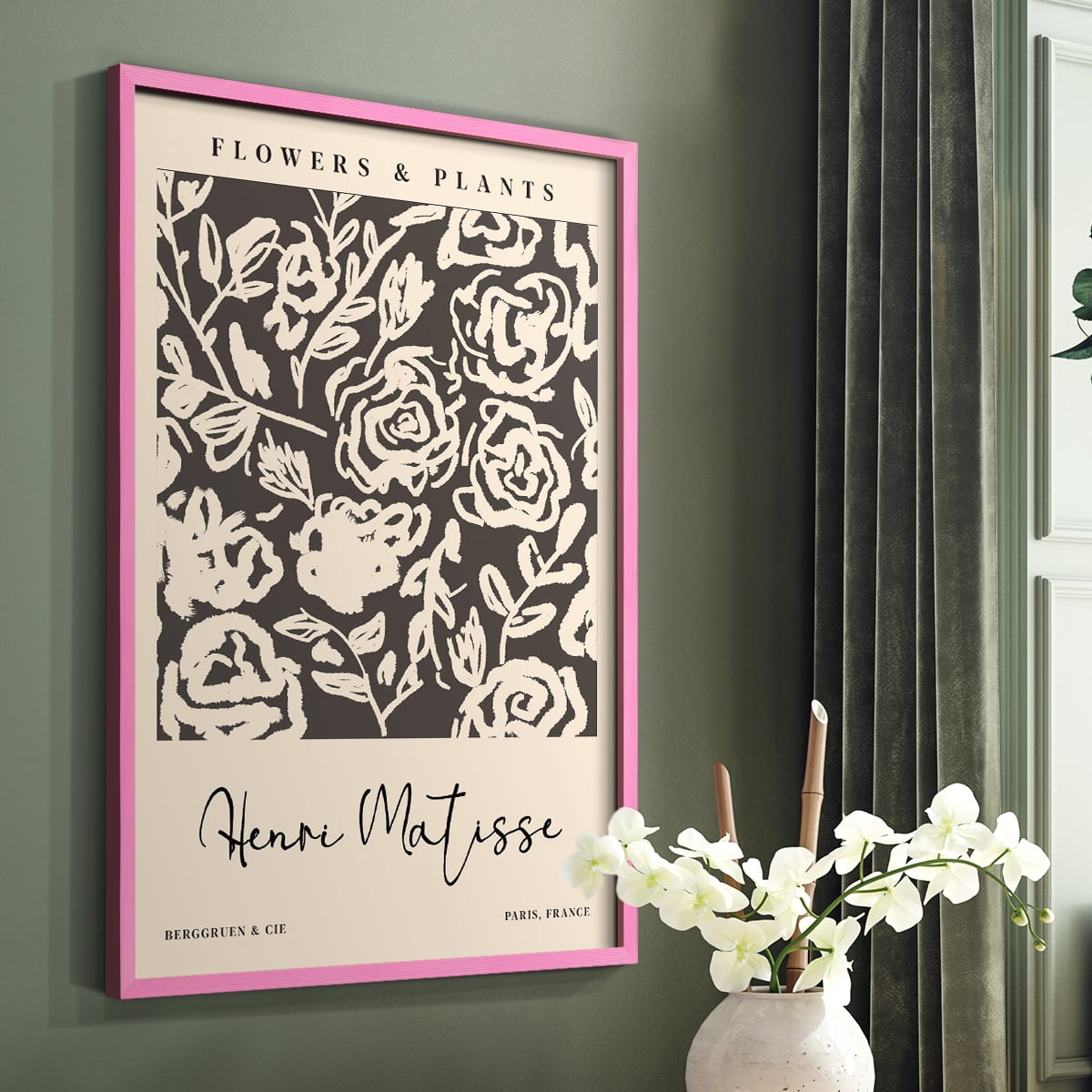 Matisse CXCVI Framed Print in Pink Solid Wood 8 x 10 Framed Print