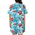 thumbnail image 3 of Naloa Hawaiian Style Women's Short-Sleeved Pajama Set, Loungewear, Summer pajamas, Breathable Cozy - Medium, 3 of 9