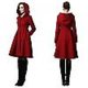 thumbnail image 1 of Abrigo de lana de un solo pecho de invierno para mujer, abrigo con capucha rojo, ropa de invierno cálida, abrigo de lana con capucha, 1 of 5