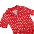 thumbnail image 6 of Sevevn Women's Comfy Summer Short Sleeve V-Neck Vintage Regular Wave Point Print Summer Dresses for Women 2024 Womens Summer Dresses Sundress Plus Size Dresses for Curvy Women T-shirt Dress, 6 of 8