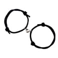 thumbnail image 1 of Pulseras magnéticas para pareja, 1/2 par de pulseras a juego, pulsera de cordón ajustable hecha a mano, pulseras de campana con corazón de amor, regalo, 1 of 1