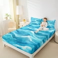 thumbnail image 4 of Manfei Sea Besch Full Size Sheets,Ocean Waves Bed Sheets,Hawaii Ocean Theme Sheet Sets For Boys Kids,Microfiber Bedroom Decor,4-Piece, 4 of 7