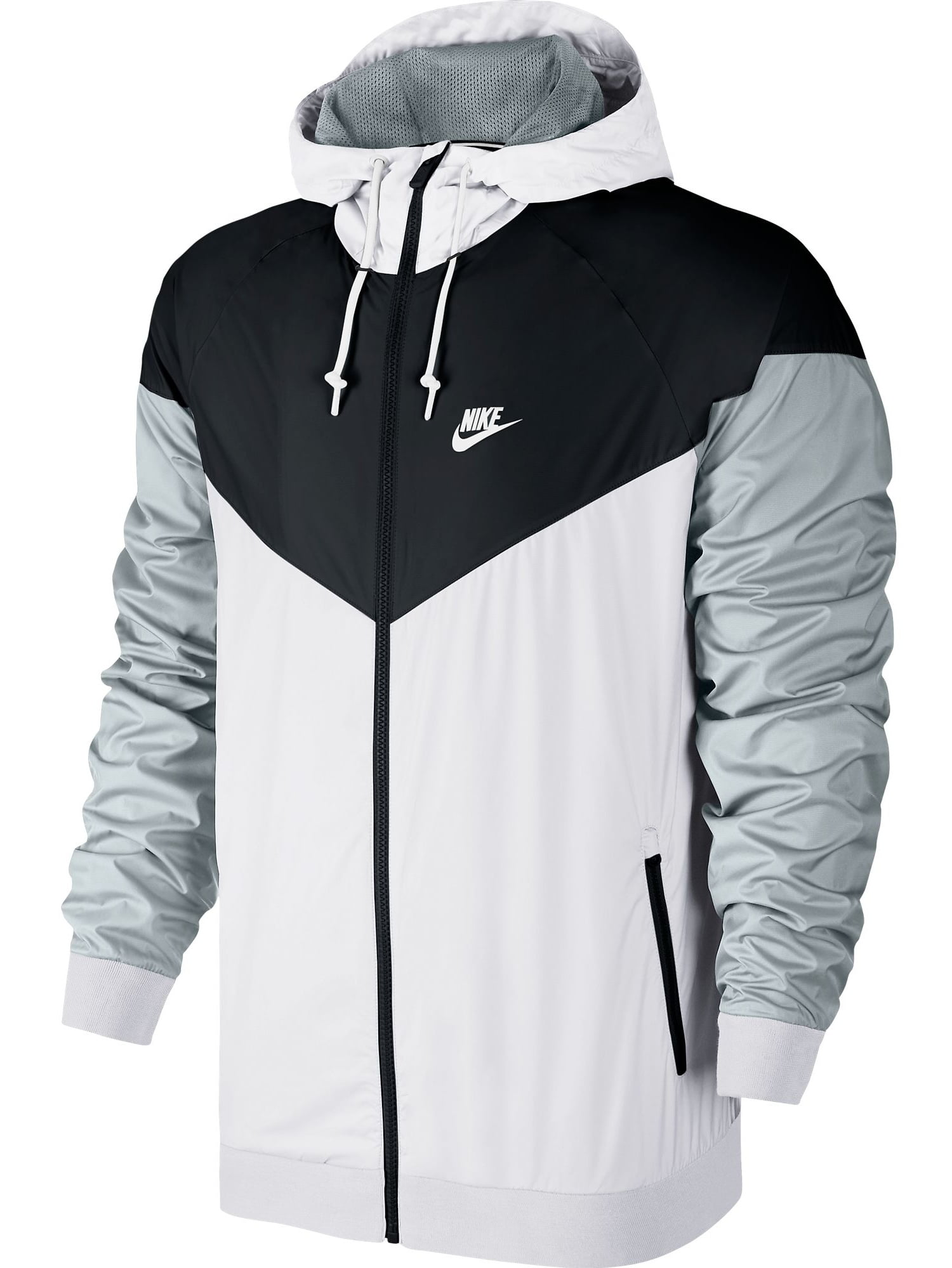 Muf munt Puur Nike Sportswear Windrunner Men's Hooded Jacket White/Black/Wolf Grey  727324-101 - Walmart.com