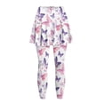thumbnail image 4 of POLERO Women's Purple Pink Butterfly White Skirted Leggings Athletic Office Skirt with Leggings Fall Winter Yoga Tennis Skirt with Pockets Butt Lifting Full Length Running Lounge Pants, 4 of 7