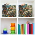 thumbnail image 6 of Yayeee Canvas Storage Basket with Handles for Shelves Fabric Bins Closet Organizer, Floral Garden, 6 of 8