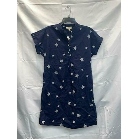 MSRP $50 Style & Co Women's Navy Star Button Up Shirt Dress Size Small