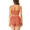 thumbnail image 3 of Unique Bargains Women's Stretchy Knit Spaghetti Strap Runch Cami with Shorts Pajama Set, 3 of 5