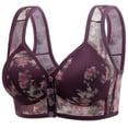 thumbnail image 2 of Front Closure Bras for Older Women 2025 Wireless No Underwire, Full Coverage Floral Bra, Soft Breathable Push Up Tshirt Bra for Seniors, 2 of 6